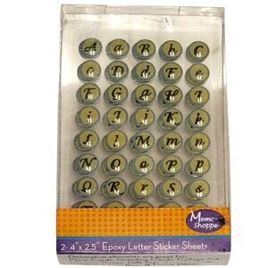 Memory Shoppe Epoxy ABC Letter Stickers Yellow‎ Black Small Crafts Scrapbooking